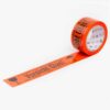 Warnklebeband PP "Vorsicht Glas" "nicht fallen lassen", "nicht werfen", "do not drop", "ne pas laisser tomber" und "no volcar" 66m x 50mm orange mit schwarzem Druck leise abrollbar Art. 400082