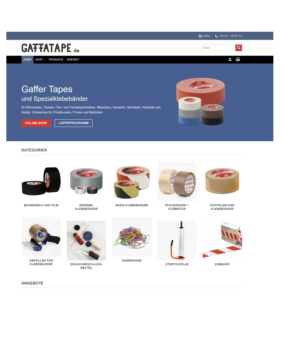 Onlineshop gaffatape.de 2023