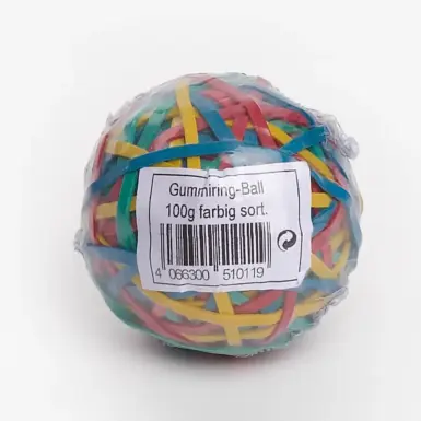 Gummibandball 100g farbig Naturkautschuk Art. 510011