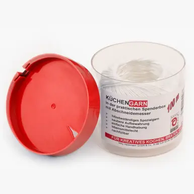 WIHEDÜ Kordelbox Kordelzwerg mit PES Küchengarn weiß