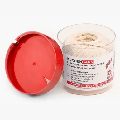 WIHEDÜ Kordelbox Kordelzwerg mit Baumwoll-Küchengarn weiß