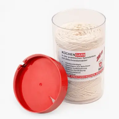 WIHEDÜ Kordelbox Kordelzwerg XXL mit Küchengarn aus Baumwolle