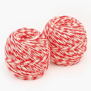 WIHEDÜ Küchengarn Küchenfaden aus Baumwolle rot-weiß 2 x 150m