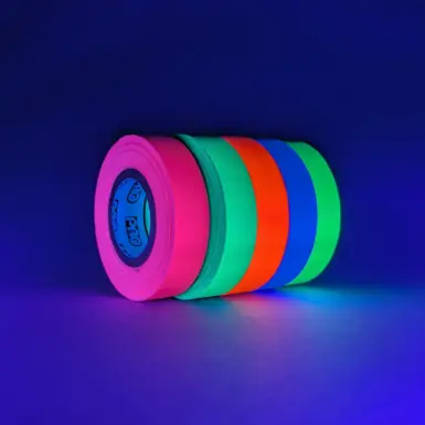 Pro® Pocket Spike Stack von Pro Tapes fluor neon 5 Farben unter Schwarzlicht